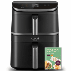 COSORI Airfryer, Heißluftfritteuse 2 Kammern, 10,8L Heissluftfritteuse mit TurboBlaze-Technologie, ultra knusprig & perfekt für Brot, inkl. Rezeptheft & Grillrost Angebot bei HelloDeals