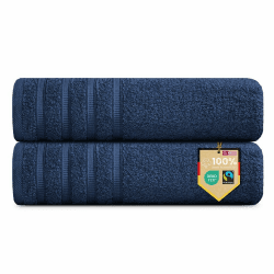 B!HOME 2er Set Premium Saunatücher [100% Baumwolle] 90x200 cm, dunkelblau / 2 große XXL Saunahandtücher Weich, Saugstark & Pflegeleicht/Badetuch Perfekt für Bad, Strand & Reisen/Damen & Herren Dunkelblau 90x200 Angebot bei HelloDeals