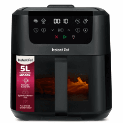 Instant Pot Vortex Compact Schwarz-Heißluftfritteuse 5 l Korb, Familiengröße, 4 in 1 – Heißluftfrittieren, Trocknen, Backen, Aufwärmen, Antihaftbeschichtung, leicht zu reinigen, spülmaschinenfest 5L Schwarz Angebot bei HelloDeals