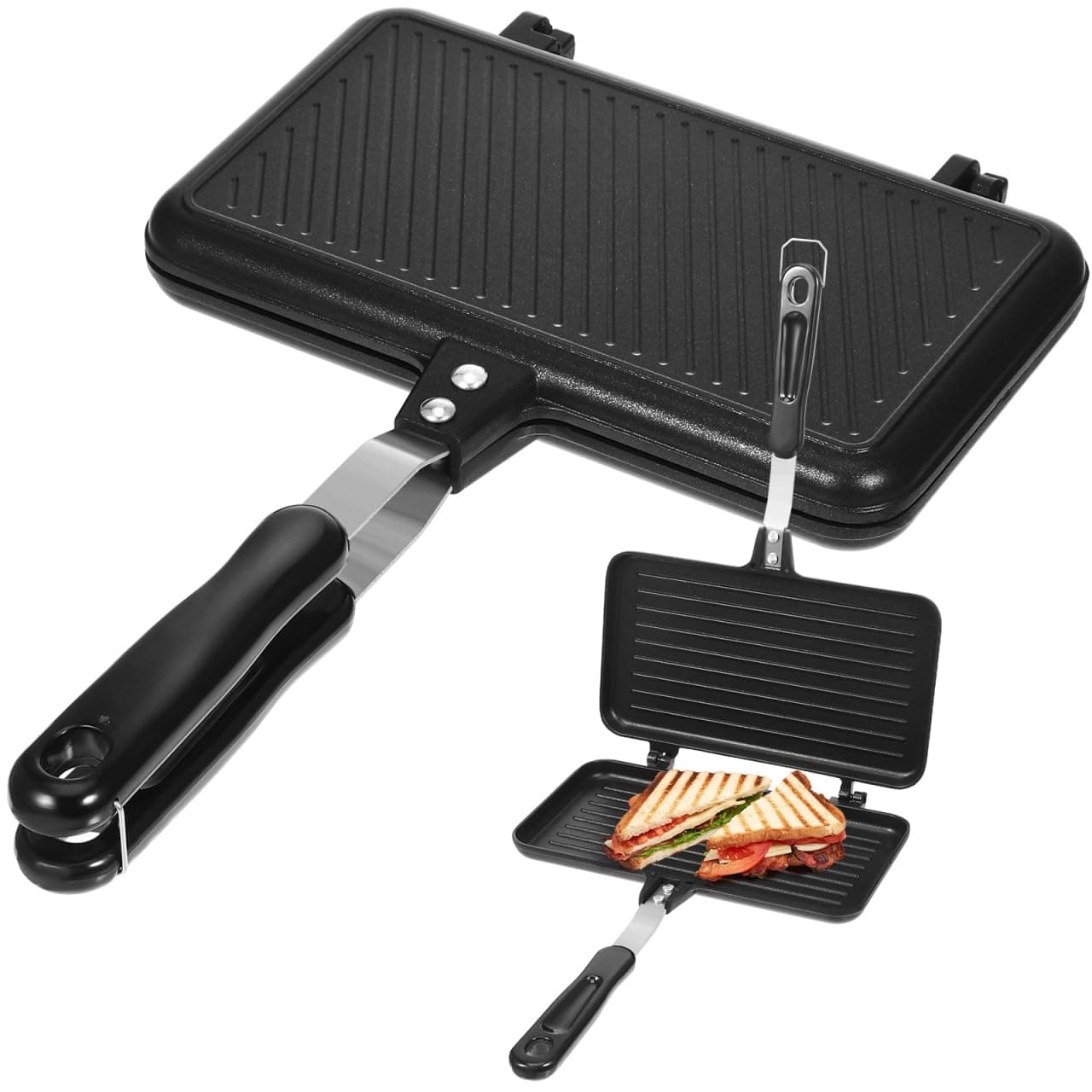 UPKOCH Sandwichmaker Sandwichpresse Grill Frühstückspfanne Aus Aluminiumlegierung Doppelseitige Bratpfanne Antihaftbeschichtetes Kochgeschirr Für Gasherd Angebot bei HelloDeals