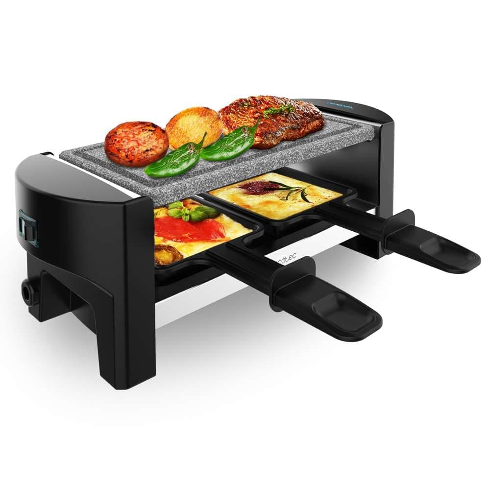 Cecotec Raclette med elektrisk grill til 2 personer Raclette Cheese & Grill 3200 lomme AllStone. 320 W, rustfri stålfinish, non-stick sten grillplade, inklusive 2 pander og 1 spatel Angebot bei HelloDeals