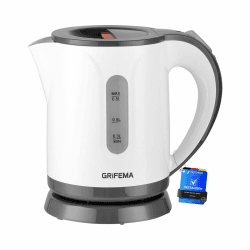 GRIFEMA Wasserkocher Klein, 0,8L, 1100W - Teekocher Elektrisch mit Kalkfilter, Kettle Leise, Schnell, Wasserkocher BPA-Frei, Reisewasserkocher Automatische Abschaltung, Überhitzungsschutz, Weiß Kunststoff 0.8L Angebot bei HelloDeals