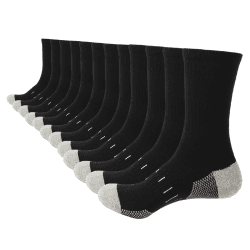 Socken Herren 43-46 39-42 Wandersocken Crew Sportsocken Gepolstert Trekkingsocken Baumwolle Atmungsaktiv Laufsocke Arbeitssocken 43-46 Schwarze 6-Paare Angebot bei HelloDeals