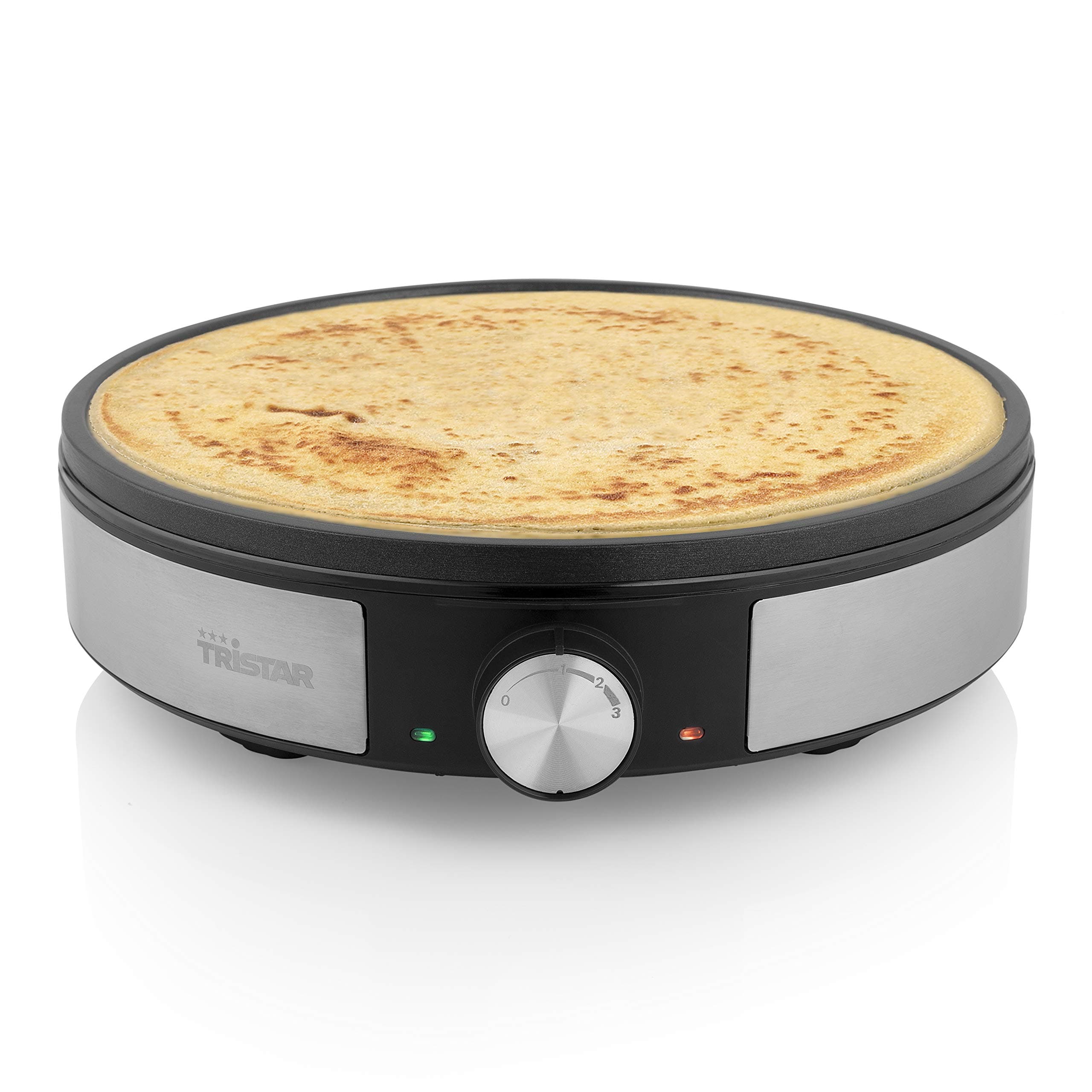 Tristar BP-2638 Crêpe-Maker - Durchmesser 30 cm - Inklusive Zubehör - Thermostat - Edelstahl - schwarz Aluminiumguss-Crêpes-Platte Angebot bei HelloDeals