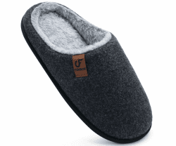 COFACE Hausschuhe Herren Filz Warme Bequem Flauschig Plüsch Männer Pantoffeln mit Anti-Rutsch Gummisohle für Drinnen und Draussen Größe 40-49 Schwarz 43 EU Angebot bei HelloDeals