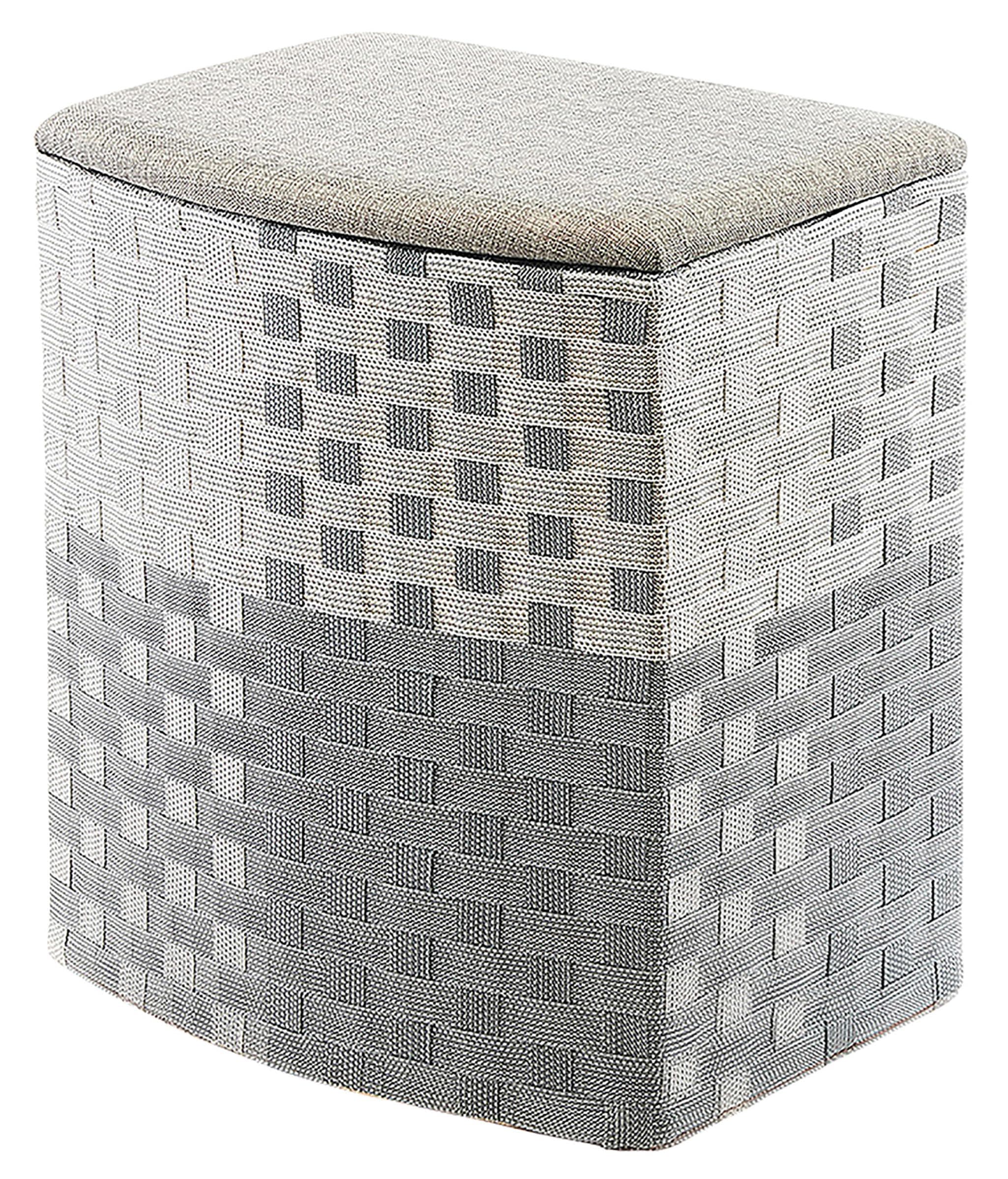Kobolo Wäschekorb Wäschebehälter Wäschesammler - Nylon - grau-weiß - 44x32x52 cm Angebot bei HelloDeals