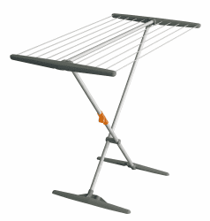 JUWEL Superdry Basic Wäscheständer (mit Wäscheleinen, Trockenlänge 11 m, Farbe grau, Aluminium, für Bad + Balkon) 40805 grau Basic (Trockenlänge 11 m) Angebot bei HelloDeals