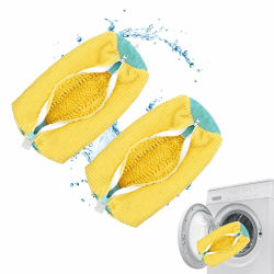 Schuhwaschbeutel Waschmaschine,Waschbeutel Schuhe Waschmaschine,Sneaker Schuh Waschbeutel,Schuhe Waschmaschine Beutel mit 360° Reinigungsflaum, Schuhsack für Waschmaschine und Trockne(Gelb-2pcs) Angebot bei HelloDeals