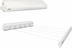 Leifheit Wandtrockner Rollfix 210 Longline, 21m Wäscheleine für 2 Waschmaschinenladungen, ausziehbarer Wäscheständer, platzsparender Trockner, Wäschereck mit Wandmontage, Wäschetrockner für die Wand 5 x 4,2m Angebot bei HelloDeals