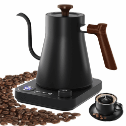 RHD heißwasserspender mit Echtzeit-temperatureinstellung, schwanenhals wasserkocher, kitchen aid wasserkocher, 40-100°C einstellbar & Warmhaltefunktion, 1200W teemaschine, 0.9L, 304 Edelstahl, Schwarz Angebot bei HelloDeals