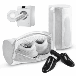 Aship 2Pack Schuhwaschbeutel Waschmaschine Weiß Wäschesack Schuhe mit Verstellbare Schuhhalter und Reißverschluss, Wiederverwendbarer Waschbeutel Schuhe, Wäschenetz für Sneaker Angebot bei HelloDeals