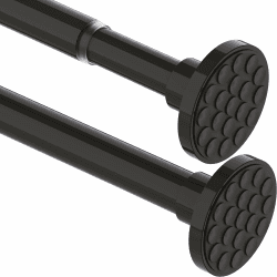 Duschstange ohne Bohren Ausziehbare Gardinenstange zum Klemmen Teleskopstange Vorhang Duschvorhangstange für Badezimmer,Schlafzimmer Schwarz(85-220CM Φ32mm) Schwarz 85-220CM Angebot bei HelloDeals