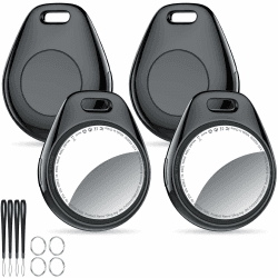 Air Tags Schlüsselfinder 4er Pack Schwarz, Kompatibel mit Apple Find My (nur iOS) Smart Tracker KeyFinder, 5.3 Bluetooth Tracker für Gepäck, Schlüsselfinder, Reisepässe, ​​Austauschbarer Akku​ Schwarz Rein (4 Stück) Angebot bei HelloDeals