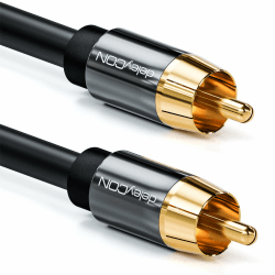 deleyCON 3,0m Subwoofer Kabel - Cinch RCA Digitales Koaxialkabel - Vergoldete Stecker - Audio Kabel - Subwoofer AV Receiver Verstärker Heimkino 3 M Angebot bei HelloDeals