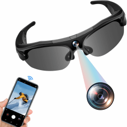 Action-Cam, WiFi 4K & 120° Weitwinkel Brille mit Kamera, Polarisierte Objektive & 100-Min Batterie & DV Modus Actionkameras für Sport und Abenteuer Angebot bei HelloDeals