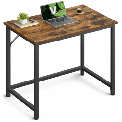VASAGLE Tisch, Computertisch, Bürotisch, 80 x 50 x 76 cm, für Arbeitszimmer, Schlafzimmer, Wohnzimmer, vintagebraun-tintenschwarz LWD038B01V1 80 x 50 cm Vintagebraun + Tintenschwarz Angebot bei HelloDeals