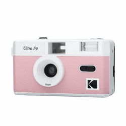 KODAK Ultra F9 – Silberkamera, wiederverwendbar, 35 mm, festes Objektiv 31 mm F/9, integrierter Blitz, einfaches Aufladen, manuelles Aufwickeln, ideal für den Innenbereich – Rosa Angebot bei HelloDeals