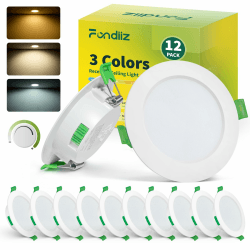 LED Einbaustrahler 230V Dimmbar, 12er Set LED Spots 68mm Lochmaß, 5W Deckenspots Flach Warmweiß 2700K Neutralweiß 4000K Kaltweiß 6000K, IP44 Spots Deckenleuchte für Badezimmer Küche, Weiß Angebot bei HelloDeals