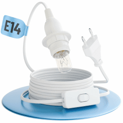 greate E14 Lampenfassung mit Kabel und Schalter weiß 3,5 Meter - E14 Fassung mit Stecker max. 60W 250V - Glühbirnen Fassung für Weihnachtsstern, Papierstern uvm - Fassungen für Glühbirnen 1x Lampenkabel E14 Angebot bei HelloDeals