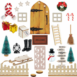 Wichteltür Zubehör Set 31PCS, Weihnachtswichtel Tür Set, Miniatur Wichtel Tür Weihnachten, Miniatur Puppenhaus Wichtel Zubehör Weihnachten Feentür 31 Pcs Wichteltür Set Angebot bei HelloDeals
