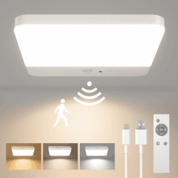 FULEN Deckenlampe Badezimmer mit Bewegungsmelder, Kabellos LED Deckenleuchte Dimmbar mit Batterie Wiederaufladbar,3 Farbtemperaturen,Fernbedienung mit Timer,Lampe Decke für Flur,Keller,Treppenhaus 1 Stück Angebot bei HelloDeals
