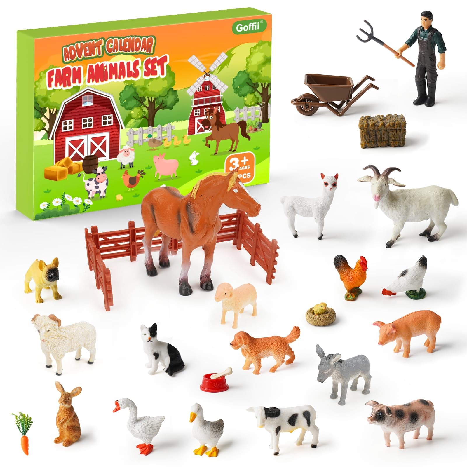 Adventskalender 2025 Kinder, Bauernhof-Adventskalender, Ein Geschenk vor Weihnachten, mit 18 Bauernhoftieren, Unterstützt die Frühkindliche Bildung, Geeignet für Kinder ab 3 Jahren Angebot bei HelloDeals