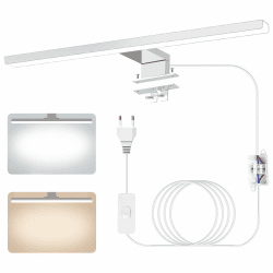 Modernes LED Spiegellampen für das Bad, 4000K-6000K Zweifarbig, 12W, 40cm Wasserdicht, Aluminium, Make-up Badezimmerlampe, Verkabelung, Schalter Angebot bei HelloDeals