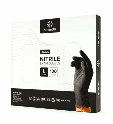 NIMEDA Einweghandschuhe für Lebensmittelbereiche, Medizin, Kosmetik und Haushalt Schwarz 100 Stück Nitrilhandschuhe Einmalhandschuhe Latexfrei Puderfrei (L) Angebot bei HelloDeals