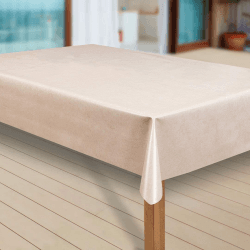 laro Wachstuch-Tischdecke Abwaschbar Garten-Tischdecke Wachstischdecke PVC Plastik-Tischdecken Eckig Meterware Wasserabweisend Abwischbar, Muster:Uni Creme-beige meliert, Größe:100x160 cm Angebot bei HelloDeals