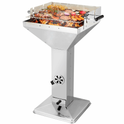 Trichtergrill, Holzkohlegrill edelstahl, Portable Campinggrill ，Familiengrill, strandgrill,3-fach höhenverstellbarem Grillrost,Ascheschublade und Lüftungsregler, 63 * 48 * 91,5cm,Leicht zu reinigen Angebot bei HelloDeals