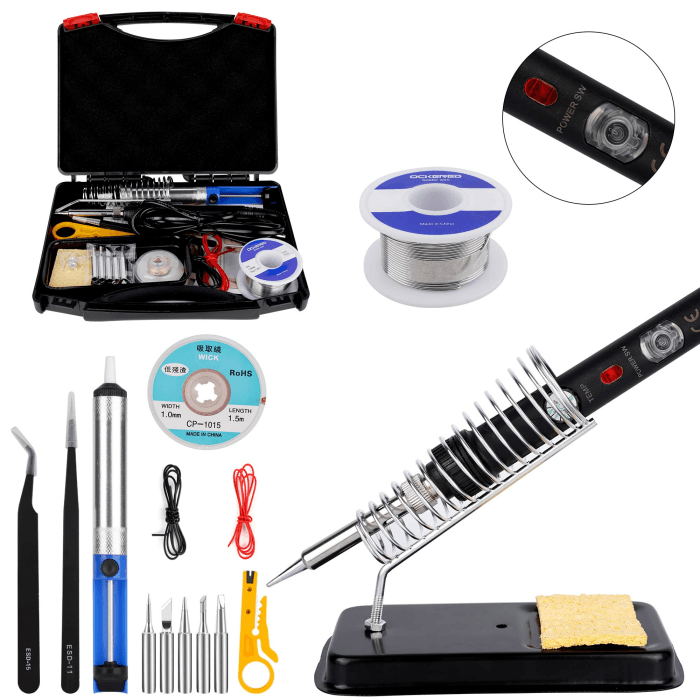 Lötkolben Set, Lötkolben 18 in 1 Lötset 60W Lötstation mit Temperatur Einstellbar 220-480°C, 5 Lötspitzen, Regelbar und EIN/AUS-Schalter für Elektrotechnik Reparaturen Profi Hobbybastler Angebot bei HelloDeals