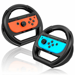 Shadowin In 2 Packs Lenkräder Kompatibel mit Nintendo Switch und OLED-Controller, Switch Racing Wheels Controller-Zubehör für Mario Kart 8 Deluxe (Schwarz) Angebot bei HelloDeals