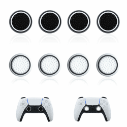Silikon Joystick Kappen 8 StückRutschfeste Gamepad Caps Hochwertiges Silikonmaterial Controller Sticks Grips für PS5/PS4/PS3（Schwarz/Weiß） Angebot bei HelloDeals