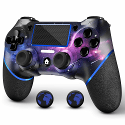 AceGamer Wireless Controller für PS4, Game Controller kompatibel mit PS4/Pro/Slim/PC Gamepad mit Turbo/Zurück Taste/Dual Vibration/6-Achsen Gyro Sensor/Touchpanel Galaxie Angebot bei HelloDeals