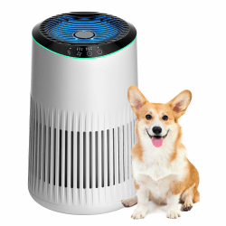 Luftreiniger für Schlafzimmer Zuhause, Luftreiniger Allergiker für Schlafzimmer Büro Raucherzimmer, Air Purifier, Mattweiß, 1 Pack+3 Modi Angebot bei HelloDeals