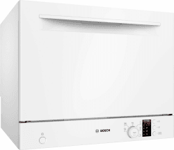 Bosch SKS2ITW00E, Serie 2, Freistehender Kompakt-Geschirrspüler 55 cm, Besteckkorb, Mini Spülmaschine, schneller sauberes Geschirr, Extra Trocknen, Schonende Glasreinigung, Automatikprogramme, Weiß Angebot bei HelloDeals