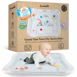 TummyTime Wassermatte XXL by Freudeskind, Baby Wasserspielmatte, 100% Phtalate- & BPA-frei ab 0, 3, 6, oder 9 bis 24 Monate, Sensorische Montessori Spielmatte, Babyspielzeug Bauchlage Zirkustiere (wolkenweiß) Angebot bei HelloDeals