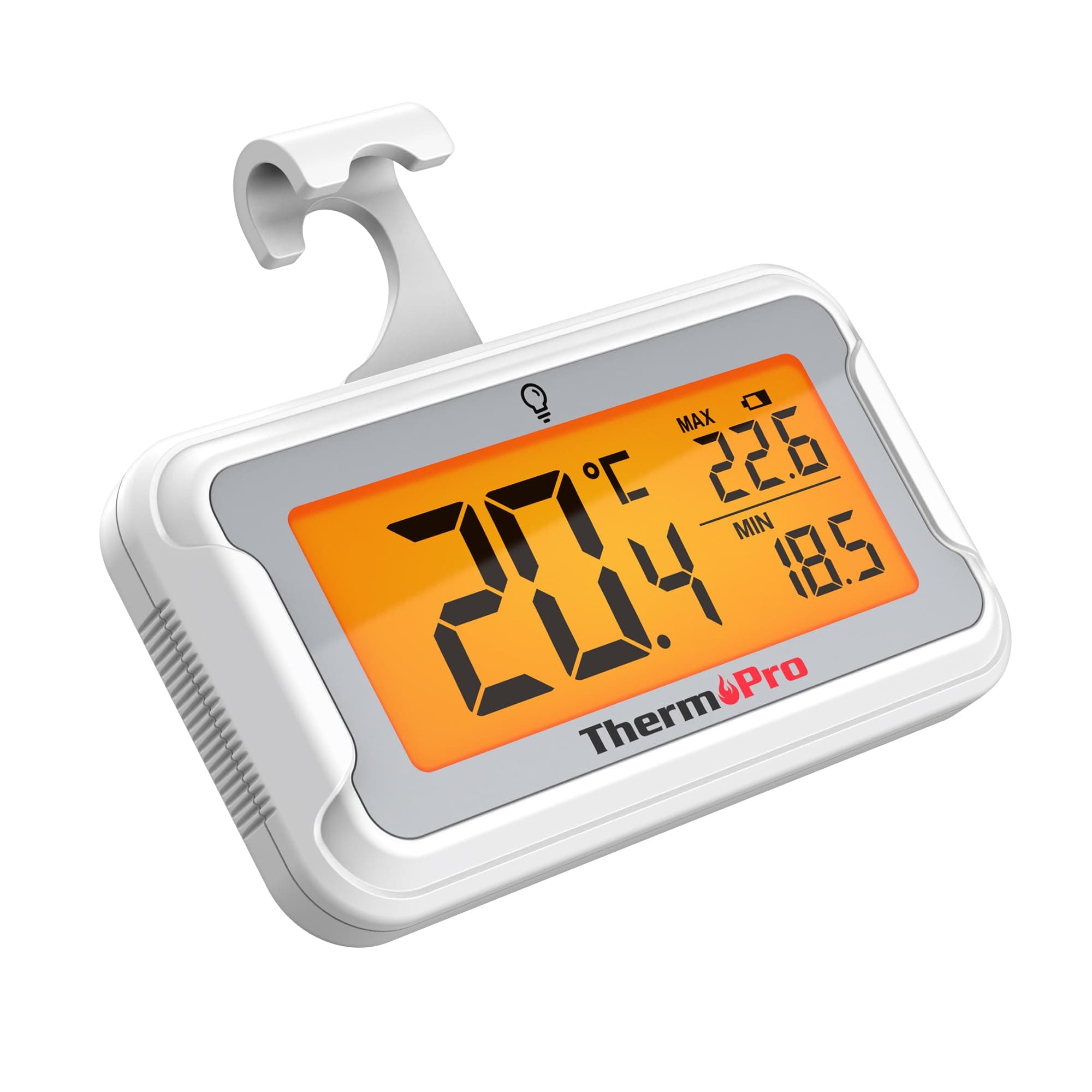 ThermoPro Kühlschrankthermometer Digital mit großem LCD-Display und Hintergrundbeleuchtung Gefrierschrank-thermometer mit Max/Min-Aufzeichnung Thermometer mit Magnet- und Ständeroptionen 1 Stück Angebot bei HelloDeals