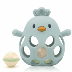 farout Montessori Beißring & Rassel für Babys - Sensorik Spielzeug ab 0 Monate, Zahnungshilfe & Greifball - Geschenk für Jungen & Mädchen (Sage Green) Angebot bei HelloDeals