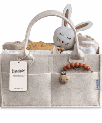 PUTSKA Windelkorb Organizer – Großer Aufbewahrungskorb fürs Kinderzimmer für die Wickelstation, Babygeschenk & Must-Have auf der Wunschliste, Neugeborenen-Essentials & Kinderzimmer-Deko – Mokka, groß Mokka Groß Angebot bei HelloDeals