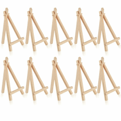 10 Stück Mini Staffelei Holz, Staffelei Klein Tischstaffelei Dreieck Faltbar Holzstaffelei Staffeleien Kinder Tischdeko für Hochzeit Geburtstag Taufe Party (15 X 8 cm) Angebot bei HelloDeals