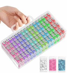 ARTDOT Diamond Painting Zubehör Boxen, 64 Stück 5D Diamant Painting Erwachsene Aufbewahrungsbox mit Stickers & Handle 64 Stück mit 1 Boxen Angebot bei HelloDeals