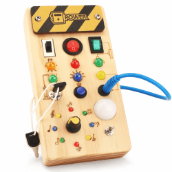 Montessori Busy Board Activity Board ab 1 Jahr Holzspielzeug mit 15 LED Lichtschalterspielzeug Sensorisches Lernspielzeug für Babys und Kleinkinder ab 1 2 3 Jahre 8 Schalter + 15 Leds Angebot bei HelloDeals