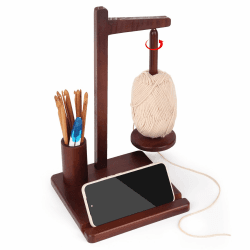 Aeelike Wollabwickler Magnetisch, Wollhalter aus Holz zum Häkeln, Yarn Winder Garnrollenhalter für Häkelliebhaber, Drehbar Garnhalter und Stricken, Praktisch Wollknäuelhalter mit Aufbewahrung, Halter Vintage Angebot bei HelloDeals