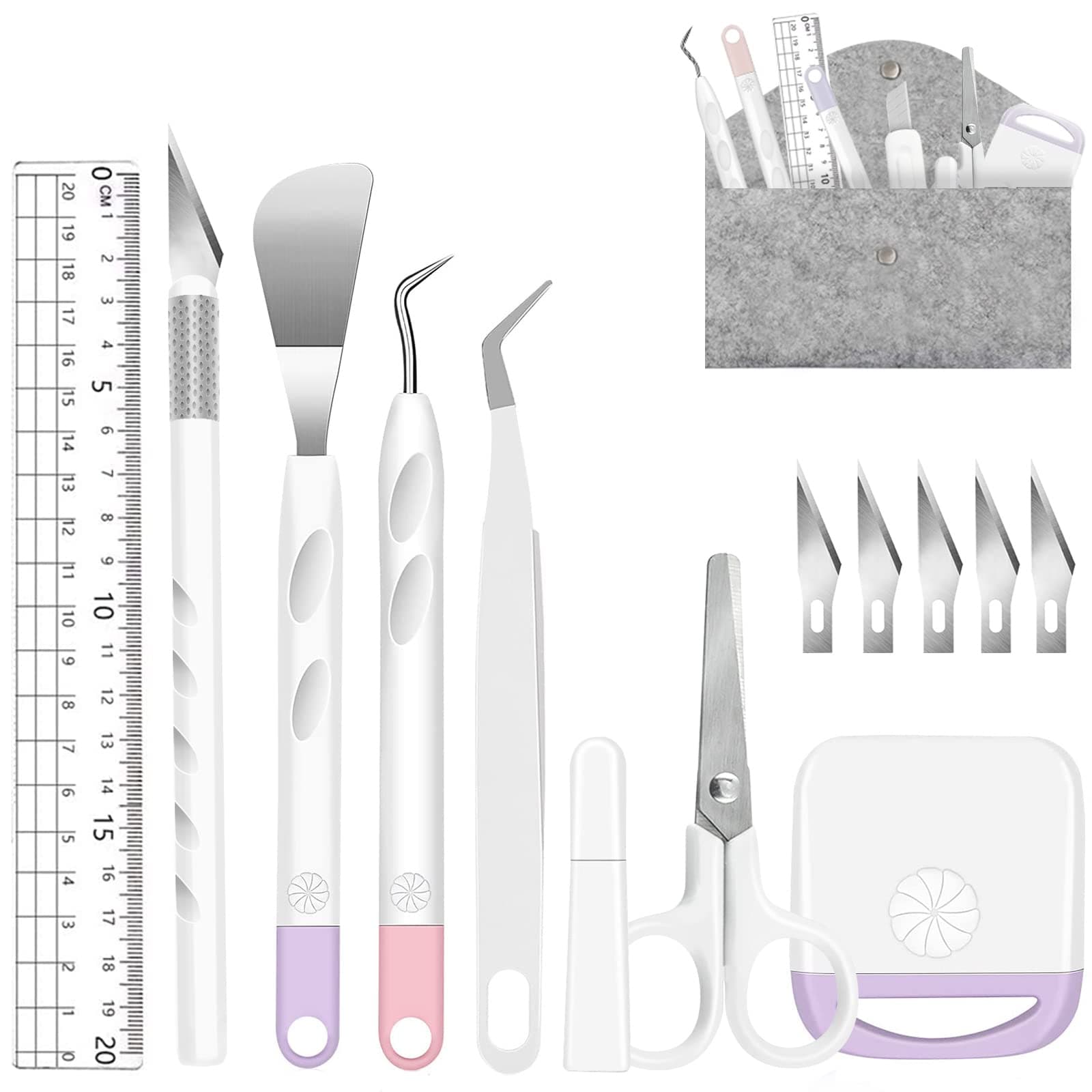 Plotter Zubehör,13 Stück Vinyl Jäten Werkzeuge für Cricut Silhouette Unkrautschaber Silhouette zubehör,Entgitterwerkzeug Plotter Werkzeuge Plotter Set,Cameos, Beschriftung, DIY Machen Farbe Angebot bei HelloDeals