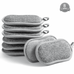 8 Stück Spülschwamm Groß Putzschwamm Küchenschwamm Waschbar, 15×8×2cm mit Mikrofaser und Schrubber, mit 2 leistungsstarke Seiten, für Gründliche Reinigung bei hartnäckigem Schmutz haarbürste Angebot bei HelloDeals