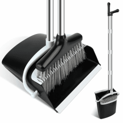 Besen und Kehrschaufel Set Aufrecht Besen und Schaufel mit Teleskopstiel, handfeger, kehrschaufel mit langem stiel kehrbesen mit Schaufel für Haushaltsreinigung Büro Angebot bei HelloDeals