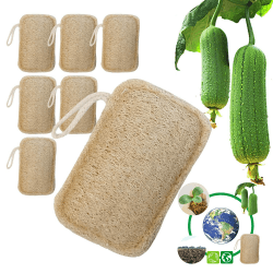 6 Stück Bio Luffaschwamm, 100% Biologisch, Abbaubar und Kompostierbar, Natürlicher Umweltschutz für Küche, Bad, Camping Angebot bei HelloDeals