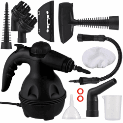 Dampfreiniger Handgerät 1000W - Tragbarer Steam Cleaner mit 9 Aufsätzen - Chemiefreie Reinigung für Bad, Küche, Fenster, Polster und Auto - 220-240V - Handdampfreiniger für Haushalt Angebot bei HelloDeals