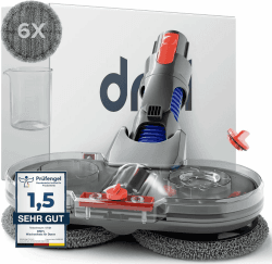 Dripl Wischaufsatz für Dyson V7/V8/V10/V11/V12/V15 Staubsauger, Elektrischer Bodenwischer mit Abnehmbaren Wassertank und 6 Waschbare Mopps + 1 Füllbehälter (V7/V8/V10/V11/V15/Gen5) Angebot bei HelloDeals